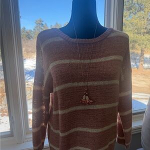 Workshop Republic Clothing Women's Sweater - Pink and Cream